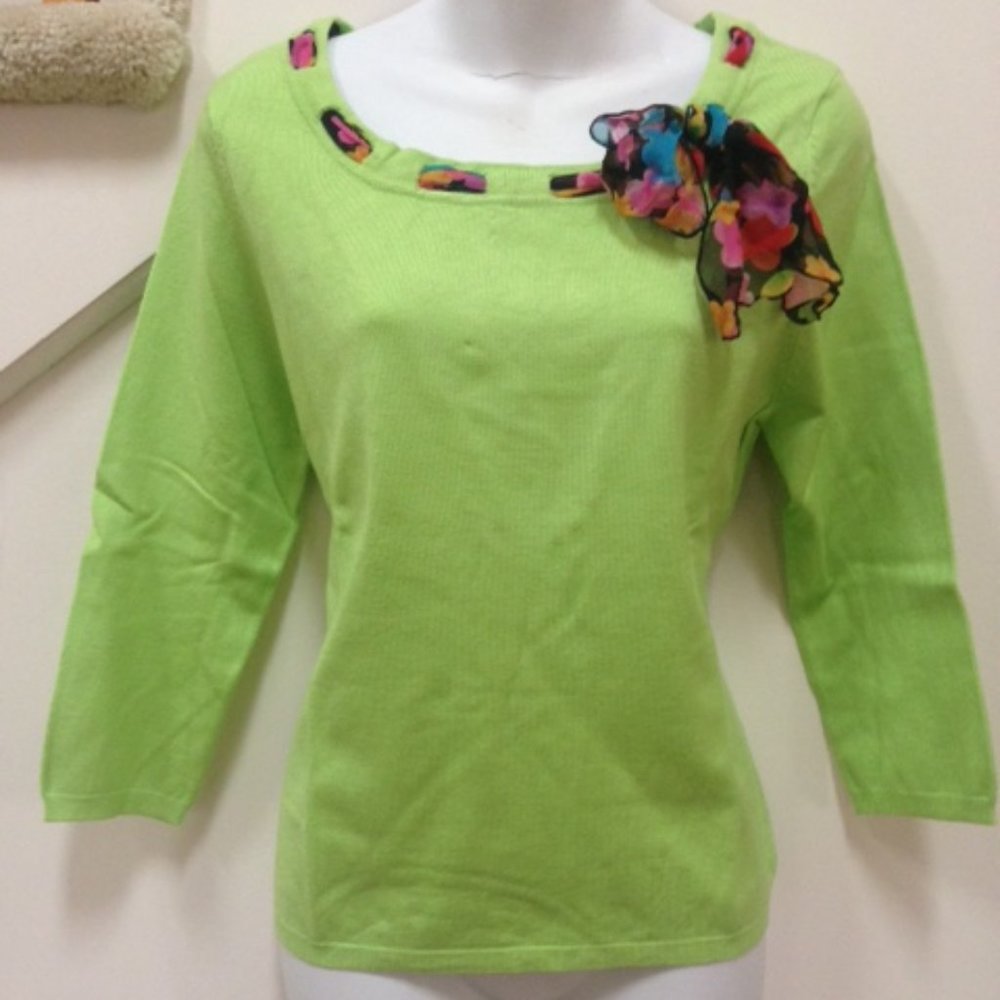 ONCE AGAIN Sweater, Size L, 70% Rayon, 30% Nylon
